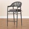 Baxton Studio Wendell Grey Finished Rope and Metal Outdoor Bar Stool 171-10773 - alternate 6